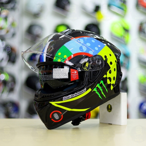 Mũ Fullface EGO E81 Đen Bóng + Dán Tem Decal Rossi Soleluna Winter Test FREESHIP