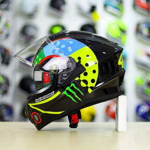 Mũ Fullface EGO E81 Đen Bóng + Dán Tem Decal Rossi Soleluna Winter Test FREESHIP