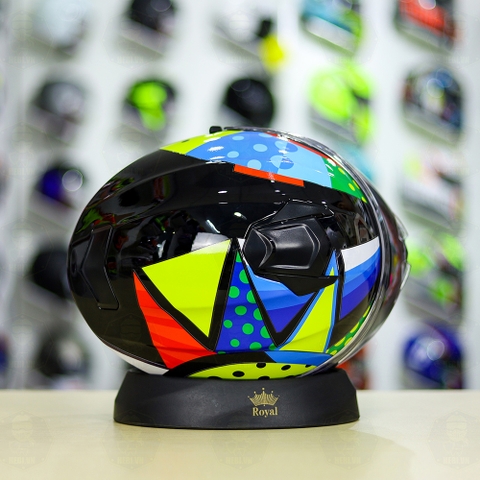 Mũ Fullface EGO E81 Đen Bóng + Dán Tem Decal Rossi Soleluna Winter Test FREESHIP