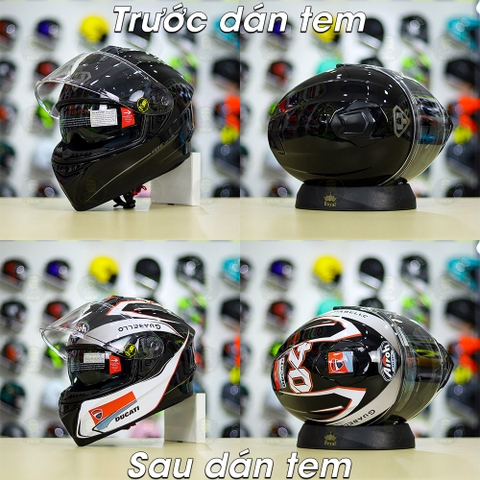 Tem Decal Ducati Version 1 Cho Nón Fullface - Không Nón - FREESHIP