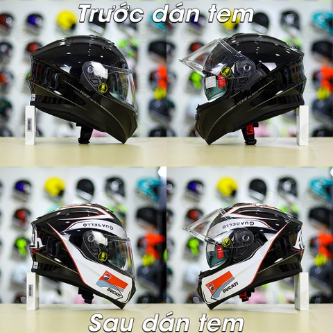 Tem Decal Ducati Version 1 Cho Nón Fullface - Không Nón - FREESHIP