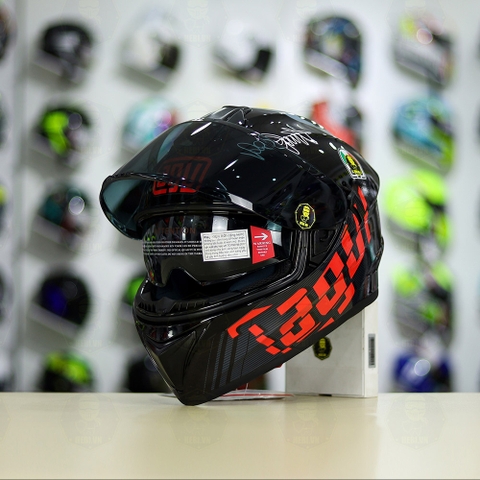 Mũ Fullface EGO E81 Đen Bóng + Dán Tem Decal AGV MYTH V1 Đỏ FREESHIP