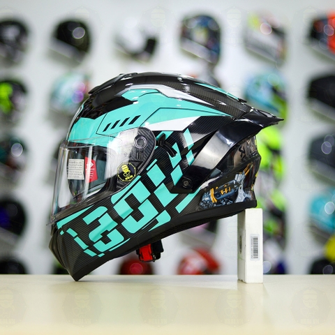 Mũ Fullface EGO E81 Đen Bóng + Tem Decal AGV Myth V2 Xanh Ngọc FREESHIP