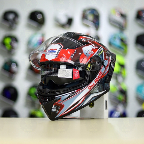 Full Combo Mũ EGO E81 Tem Decal Honda CBR Red FREESHIP