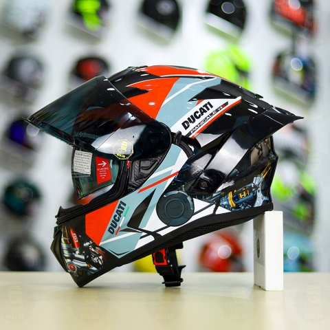 Full Combo Mũ EGO E81 Tem Decal DUCATI V2 FREESHIP