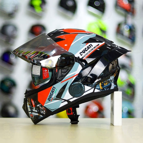 Full Combo Mũ EGO E81 Tem Decal DUCATI V2 FREESHIP