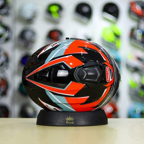 Mũ EGO E81 Đen Bóng + Dán Tem Decal DUCATI V2 FREESHIP