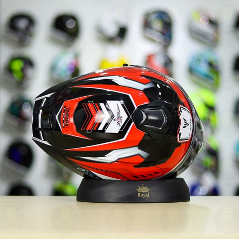 Full Combo Mũ EGO E81 Tem Decal Yamaha EXCITER Đen Đỏ FREESHIP