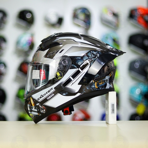 Full Combo Mũ EGO E81 Tem Decal Yamaha EXCITER Xám FREESHIP