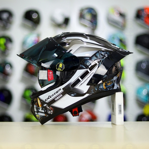 Full Combo Mũ EGO E81 Tem Decal Yamaha EXCITER Xám FREESHIP