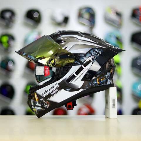 Full Combo Mũ EGO E81 Tem Decal Yamaha EXCITER Xám FREESHIP