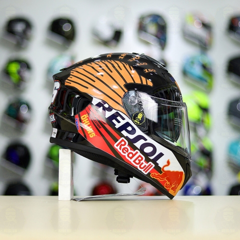 Mũ Fullface EGO E81 Đen Bóng + Dán Tem Decal Honda REPSOL FREESHIP