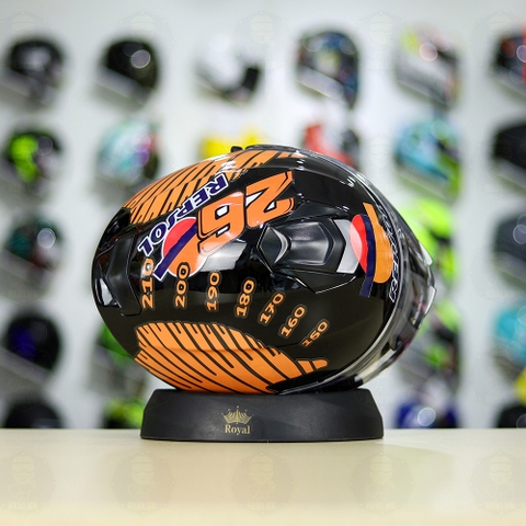 Mũ Fullface EGO E81 Đen Bóng + Dán Tem Decal Honda REPSOL FREESHIP