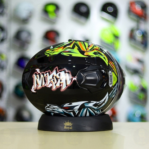 Mũ Fullface EGO E81 Đen Bóng + Dán Tem Decal Shoei KURAMA FREESHIP