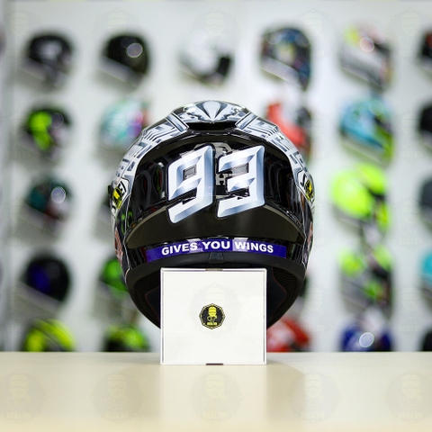 Mũ Fullface EGO E81 Đen Bóng + Dán Tem Decal SHOEI M93 V2 Silver FREESHIP