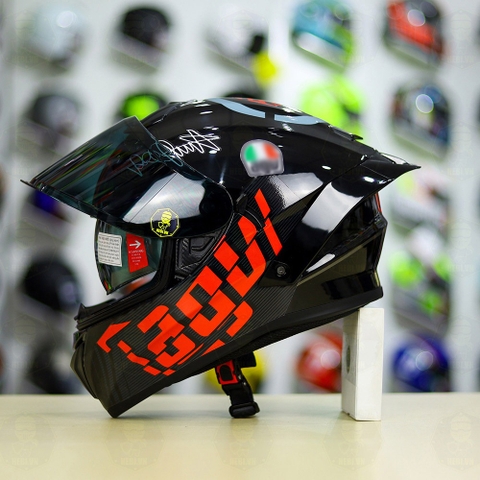 Mũ Fullface EGO E81 Đen Bóng + Tem AGV MYTH V1 Đỏ FREESHIP