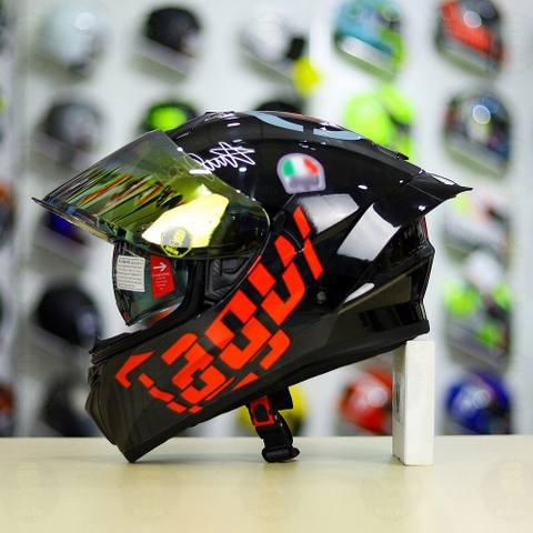 Mũ Fullface EGO E81 Đen Bóng + Tem AGV MYTH V1 Đỏ FREESHIP