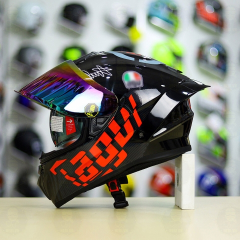 Mũ Fullface EGO E81 Đen Bóng + Tem AGV MYTH V1 Đỏ FREESHIP