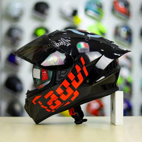 Mũ Fullface EGO E81 Đen Bóng + Tem AGV MYTH V1 Đỏ FREESHIP