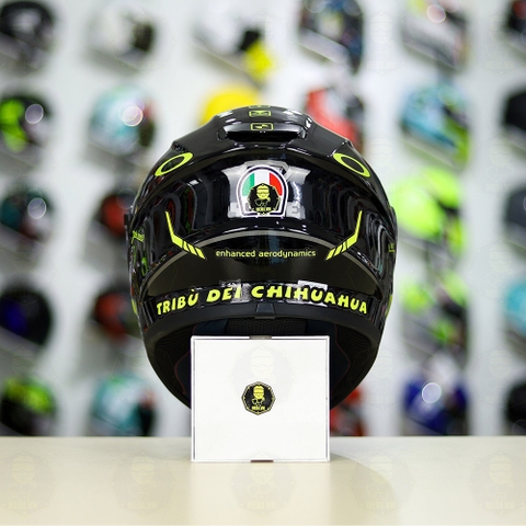 Mũ Fullface EGO E81 Đen Bóng + Dán Tem Decal AGV PROJECT 46 Đen Vàng FREESHIP