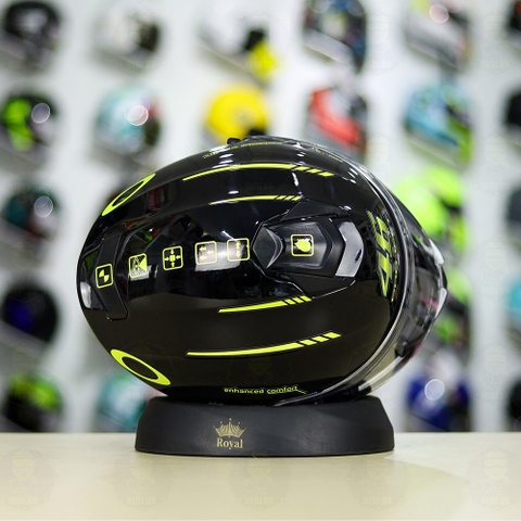 Mũ Fullface EGO E81 Đen Bóng + Dán Tem Decal AGV PROJECT 46 Đen Vàng FREESHIP