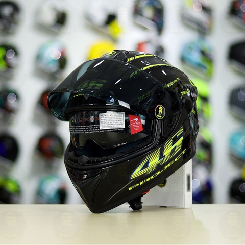 Mũ Fullface EGO E81 Đen Bóng + Dán Tem Decal AGV PROJECT 46 Đen Vàng FREESHIP