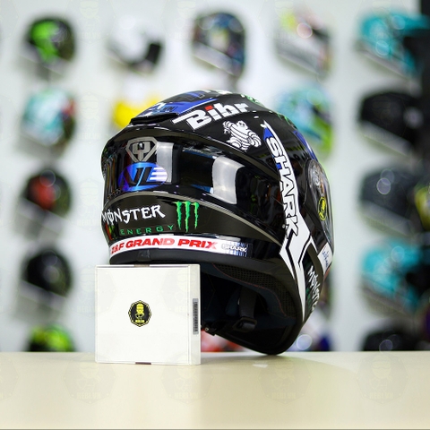 Mũ Fullface EGO E81 Đen Bóng + Dán Tem SHARK Monster Xanh FREESHIP