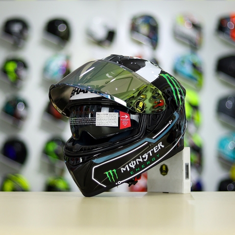 Mũ Fullface EGO E81 Đen Bóng + Dán Tem Decal Shark Race Pro Lorenzo FREESHIP