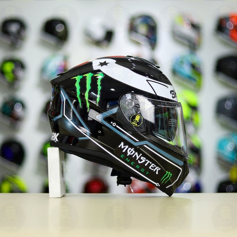 Mũ Fullface EGO E81 Đen Bóng + Dán Tem Decal Shark Race Pro Lorenzo FREESHIP