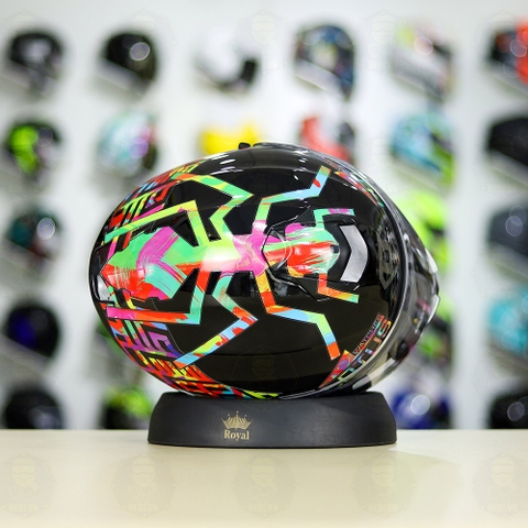 Mũ Fullface EGO E81 Đen Bóng + Dán Tem Decal Shoei M93 Water Color FREESHIP
