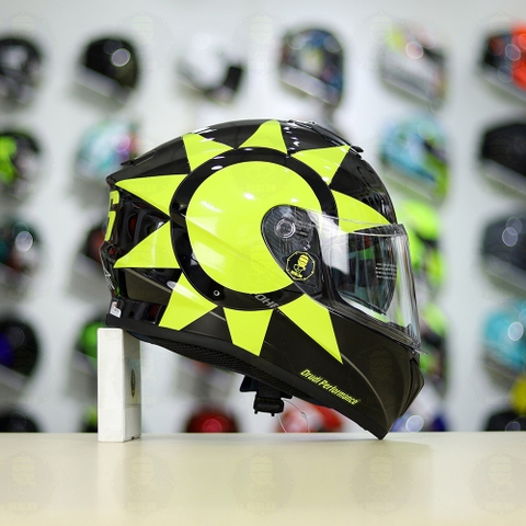 Mũ Fullface EGO E81 Đen Bóng + Dán Tem Decal AGV Soleluna 2018 FREESHIP