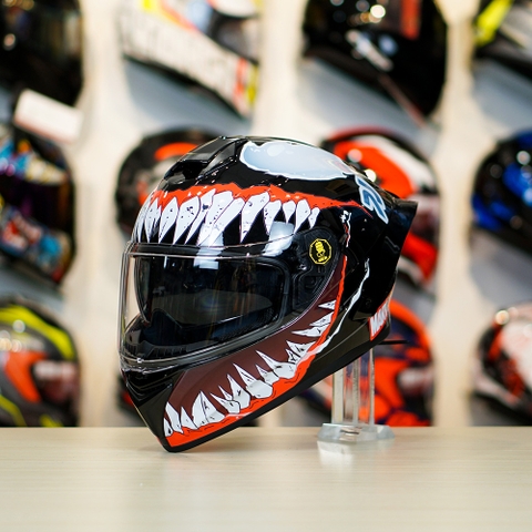 Mũ Fullface EGO E81 Đen Bóng + Tem VENOM V2 FREESHIP