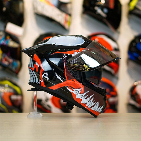 Mũ Fullface EGO E81 Đen Bóng + Tem VENOM V2 FREESHIP