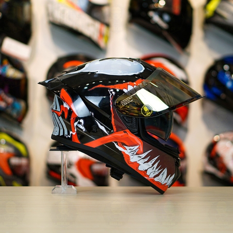 Mũ Fullface EGO E81 Đen Bóng + Tem VENOM V2 FREESHIP