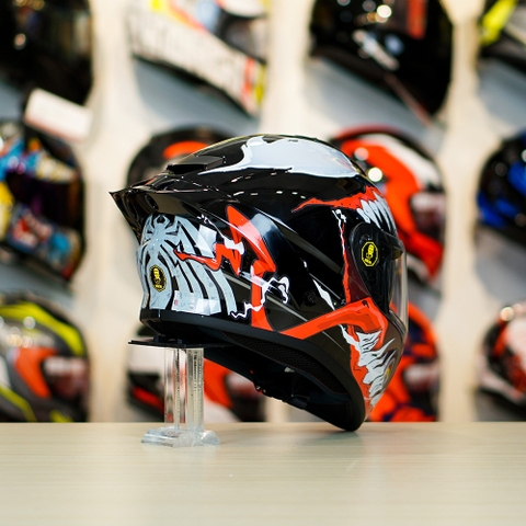 Mũ Fullface EGO E81 Đen Bóng + Tem VENOM V2 FREESHIP