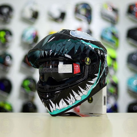 Mũ Fullface EGO E81 Đen Bóng + Dán Tem Decal Venom V2 Độc Tố FREESHIP