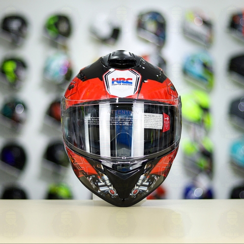 Mũ EGO E81 Đen Bóng + Dán Tem Decal Honda WINNER Xám Đỏ FREESHIP