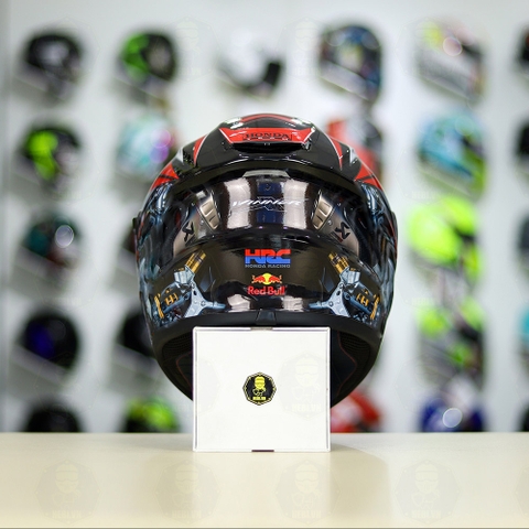 Mũ EGO E81 Đen Bóng + Dán Tem Decal Honda WINNER Xám Đỏ FREESHIP