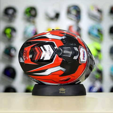 Mũ EGO E81 Đen Bóng + Dán Tem Decal Honda WINNER Xám Đỏ FREESHIP