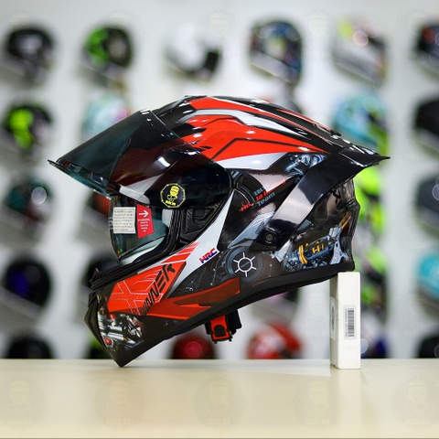 Mũ Fullface EGO E81 Đen Bóng + Tem Honda WINNER Xám Đỏ FREESHIP