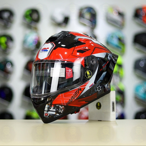 Mũ Fullface EGO E81 Đen Bóng + Tem Honda WINNER Xám Đỏ FREESHIP