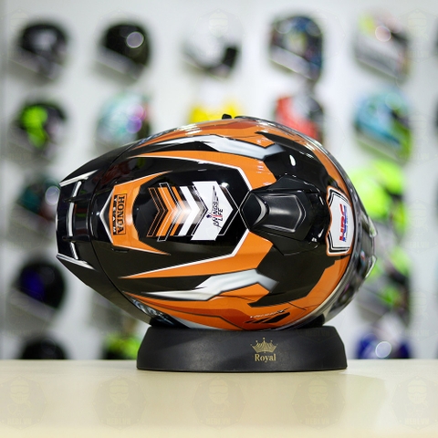 Mũ Fullface EGO E81 Đen Bóng + Tem Decal Honda WINNER Xám Cam FREESHIP