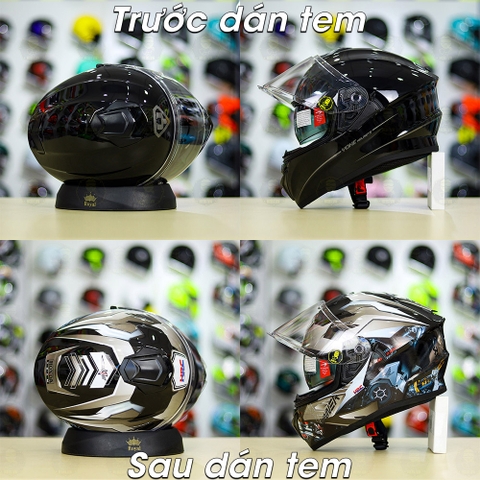 Tem Decal Honda Winner Xám Đen Cho Yohe 978 plus & Roc 01 - Không Nón - FREESHIP