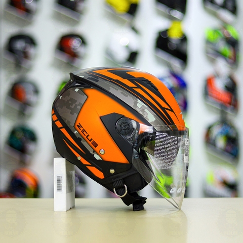 Mũ 3/4 Zeus 205 T1 Cam Camo Nhám FREESHIP