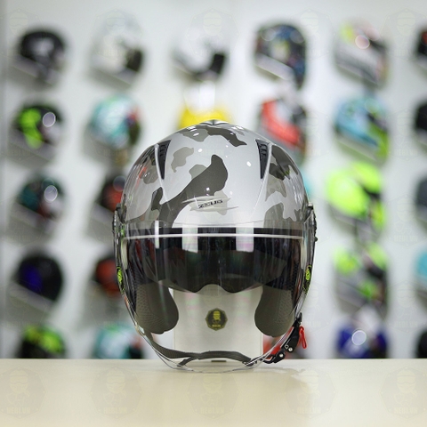 Mũ 3/4 Zeus 205 Camo Trắng Xám FREESHIP