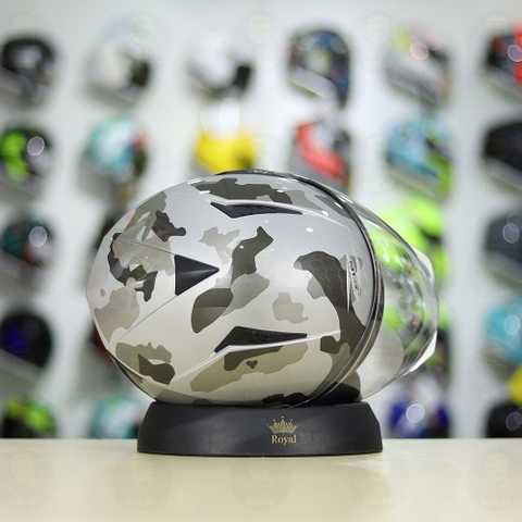 Mũ 3/4 Zeus 205 Camo Trắng Xám FREESHIP