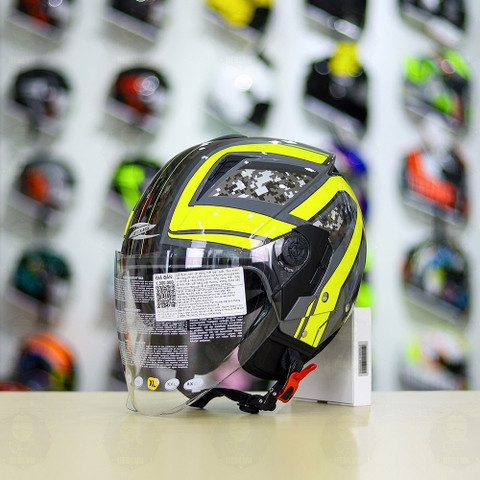 Mũ 3/4 Zeus 205 Camo Vàng Bóng FREESHIP