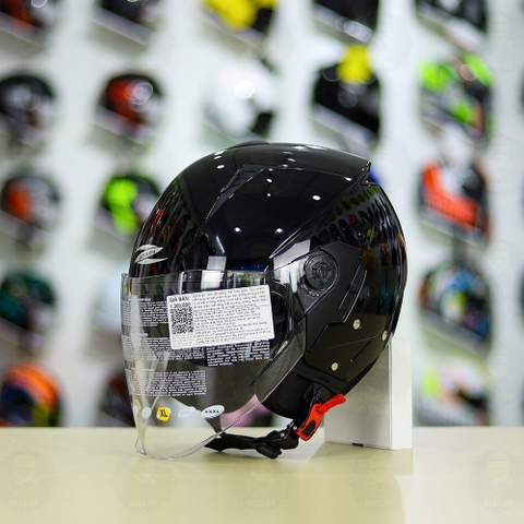 Combo Mũ 3/4 ZEUS 205 Đen Bóng Độ Khóa Chống Trộm