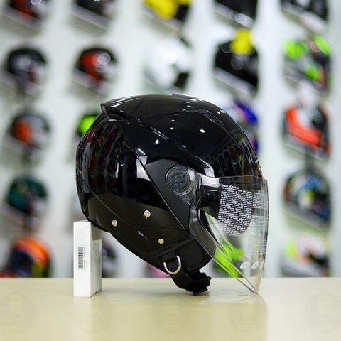 Mũ 3/4 Zeus 205 Đen Bóng FREESHIP