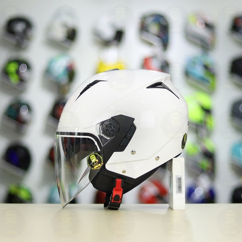 Mũ 3/4 Zeus 205 Trắng Bóng FREESHIP